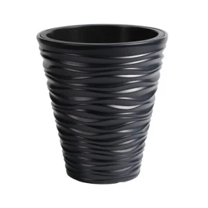 Ghiveci decorativ de flori, rotund, antracit, 11/21 L, 34.5x38.5 cm, Sand