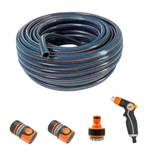 Furtun de gradina, 4 straturi, 1/2", 20 m, cuple, adaptor, pistol stropit, Richmann