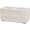 Jardiniera decorativa, efect lemn, alb, 63 L, 80x40x37 cm, Madera Case Eco Wood