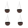 Set 4 ghivece de flori suspendat 26x16 cm, maro
