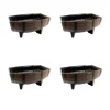 Set 4 ghivece pentru flori model butoi teak 41x29x19 cm