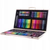 Set 180 piese pentru desen pentru copii sau adulti, creioane colorate, vopsele si markere, cu geanta de transport din LEMN MASIV, model AVX-WT-ART-10