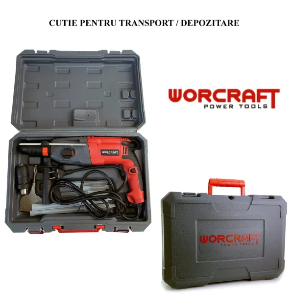 Rotopercutor, SDS Plus, 820 W, 2 mandrine interschimbabile, 3 J, Worcraft