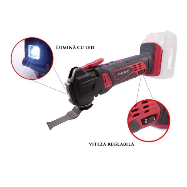 Unealta multifunctionala, 20V Li-ion (acumulator neinclus), Worcraft