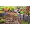 Bordura de gradina din plastic, imitatie de piatra, set 10 buc, 25x23 cm, Strend Pro