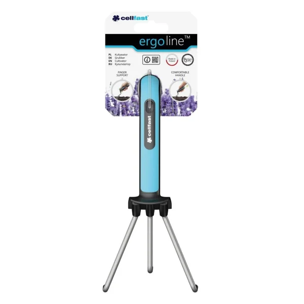 Cultivator manual, metalic, coada fibra de sticla, 3 dinti, ERGO Cellfast
