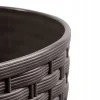 Ghiveci decorativ de flori, Prosperplast, Rato Round, rotund, maro, imitatie ratan, 25x22.4 cm