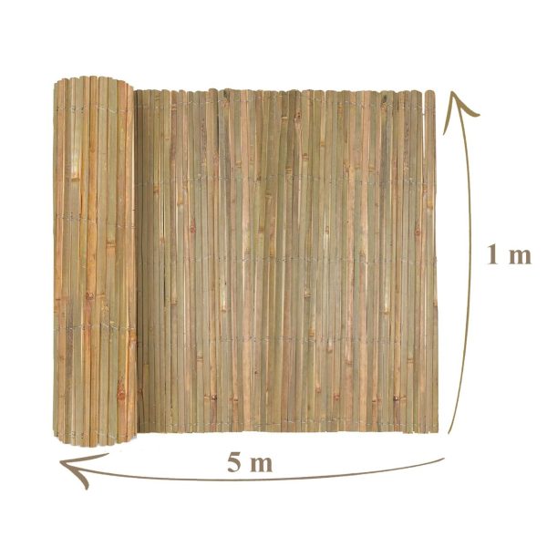 Gard/paravan din bambus natural, 5x1 m