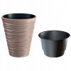 Ghiveci decorativ de flori, rotund, cafeniu, 11/21 L, 34.5x38.5 cm, Sand