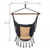 Hamac tip scaun, cu 2 perne, gri si bej, max 150 kg, 130x100 cm, Springos