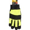 Manusi piele sintetica, spandex, intarite, negru si galben, marimea 09/L, Strend Pro Zarso