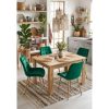Scaun bucatarie/living, Artool, Bera, catifea verde, picioare metal natur, 54x60x88 cm