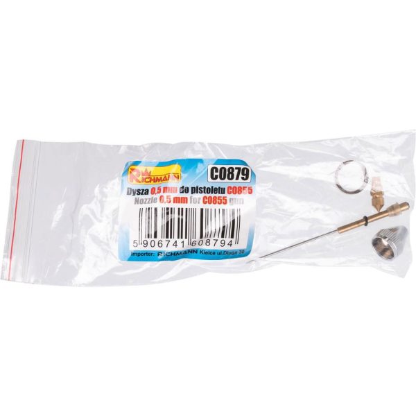 Duze si ac, pentru pistol vopsit mini C0855, set 3 piese, 0.5 mm, Richmann