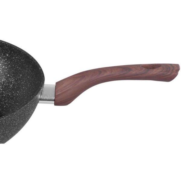 Tigaie tip Wok cu maner de lemn, 28 cm, Magic Home