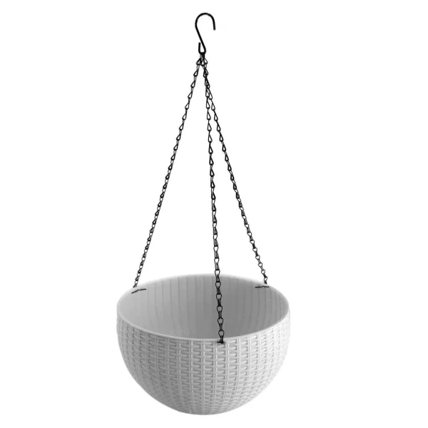 Set 4 ghivece de flori suspendat 26x16 cm, alb
