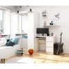 Birou calculator, placa laminata, 3 sertare, dreapta, 1 raft, alb, 90x50x77 cm