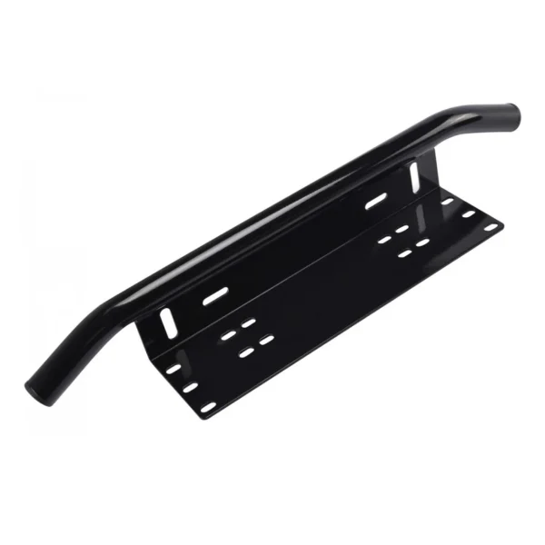 Bullbar aluminiu vopsit in camp electrostatic cu suport numar si proiectoare pentru vehicule offroad, culoare Neagra