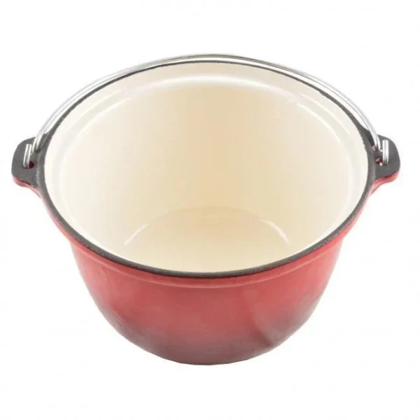 Ceaun fonta emailat, 3 L, cu lingura de lemn