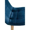 Scaun bucatarie/living, catifea si PU, albastru marin, 43x54x81 cm, Colin