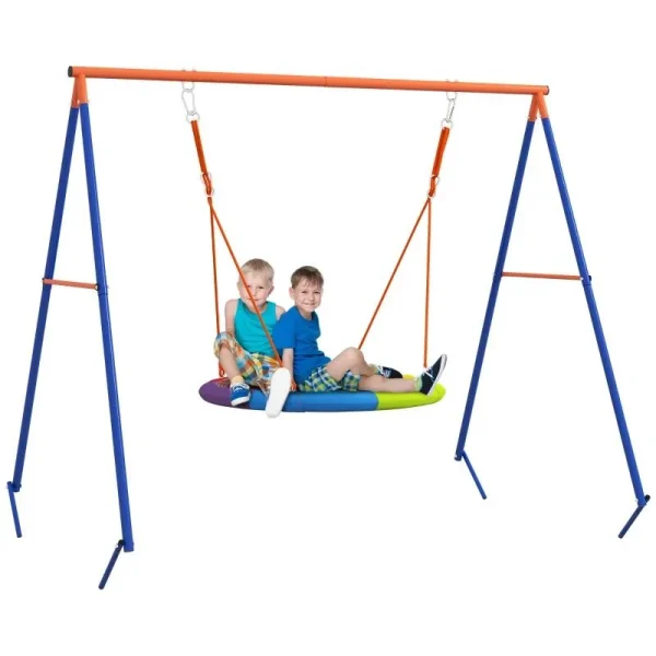Complex de joaca, leagan tip cuib de barza, material Oxford, multicolor, 196x172x180 cm