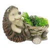 Decoratiune gradina, ceramica, arici cu cos, 37.5x21x27 cm 