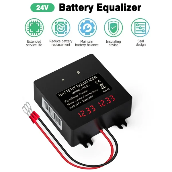 Egalizator alimentare baterii 2 x 12V pentru sisteme fotovoltaice 24V, cu display LCD
