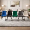 Scaun bucatarie/living, Artool, Kara, catifea bej, picioare metal negru, 45x50.5x87 cm