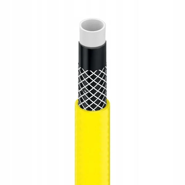 Furtun de gradina, 4 straturi, cu 2 cuple si adaptor, 3/4", 20 m, Cellfast Yellow