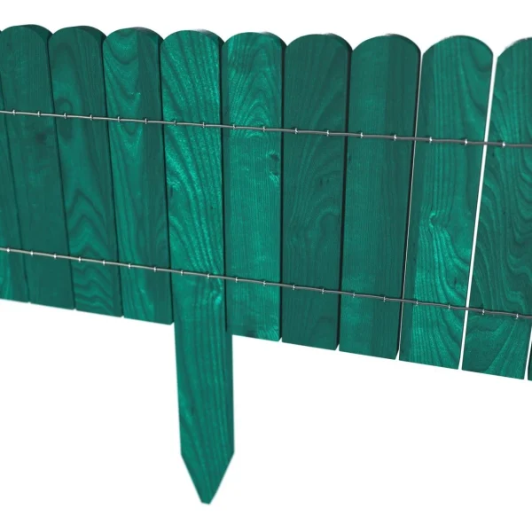 Gard de gradina decorativ din lemn, verde, 200x30 cm