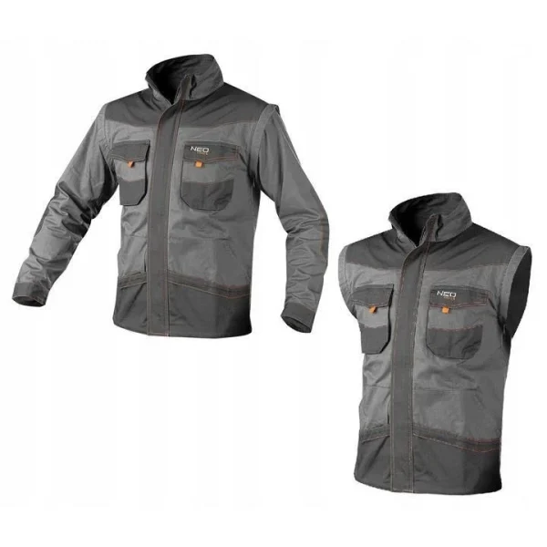 Geaca de lucru, convertibila in vesta, 2 in 1, maneci detasabile, bumbac, marimea XXXL/58, NEO