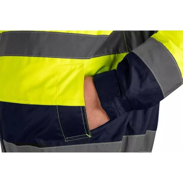 Geaca de lucru, vesta, 3 in 1, reflectorizanta, poliester, galben, model Hi-Vis, marimea XL/54