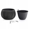 Ghiveci decorativ cu lant, rotund, negru, 2.3 L, 23.8x16.1 cm, Beton Bowl WS