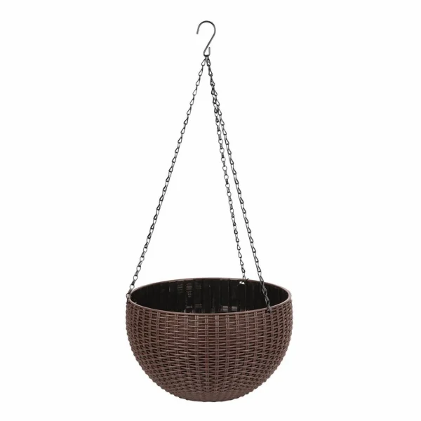 Set 4 ghivece de flori suspendat 26x16 cm, maro