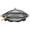 Vatra de foc cu gratar de gradina, grill rotund, metal, 57x40 cm, Strend Pro BBQ Mara