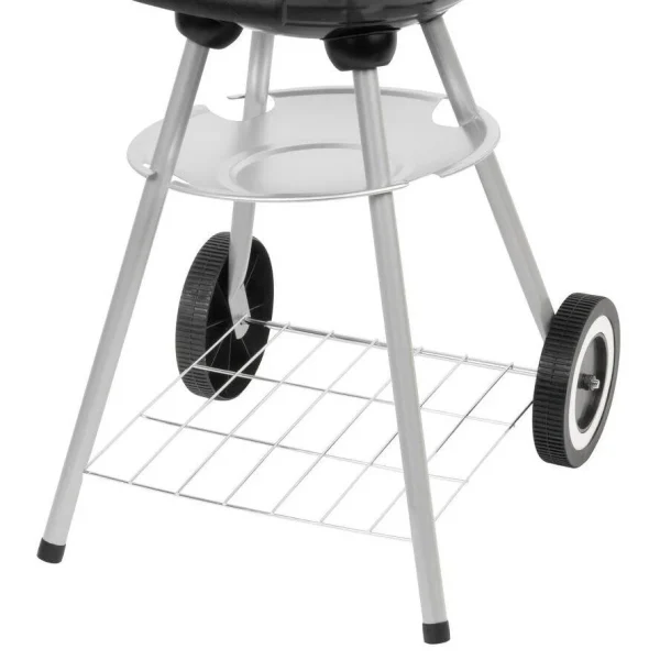 Gratar gradina cu carbuni, grill rotund, cu roti, capac, rafturi, 34.5 cm, 36x46.5x71 cm, Pluto