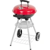 Gratar gradina cu carbuni, grill rotund, cu roti, capac, rafturi, 34.5 cm, 36x46.5x71 cm, Pluto