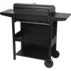 Gratar gradina, grill dreptunghiular, cu gaz, 4 arzatoare, cu roti, capac, rafturi, 116x50x100 cm, BBQ Malaga