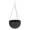 Set 4 ghivece de flori suspendat 26x16 cm, gri inchis