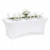 Husa pentru masa dreptunghiulara, culoare alba, elastica, dimensiune 152 x 70 x 74cm
