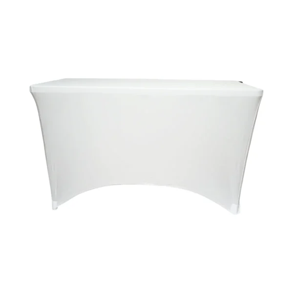 Husa pentru masa dreptunghiulara, culoare alba, elastica, dimensiune 180 x 70 x 74cm