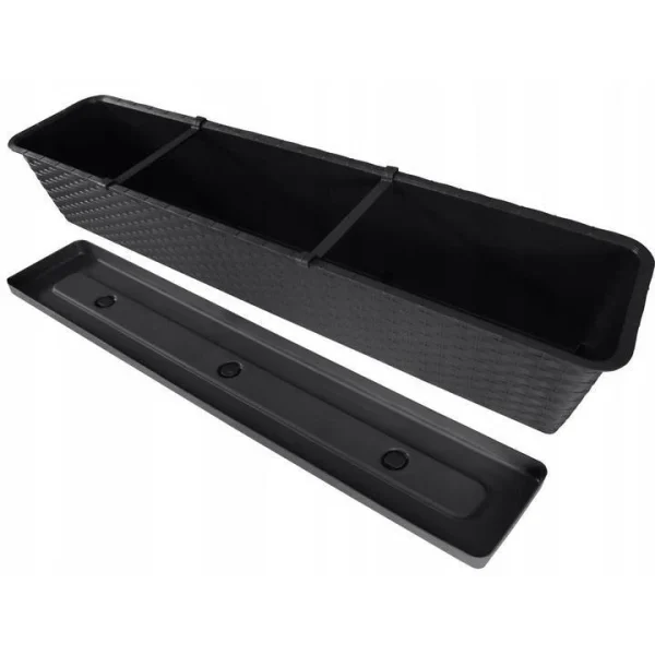 Set 2 jardiniere decorative, Ratolla Case P, antracit, 68.5x17.3x15 cm