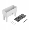 Jardiniera decorativa, cu picioare, sistem irigare, imitatie ratan, alb, 30 L, 60x25x46 cm, Rato Case High