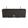 Set 2 jardiniere decorative, suport metalic, Rato Case W, maro, 58x18x19.5 cm