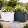 Set 2 jardiniere decorative, Urbi Case, alb, 58x18x49.8 cm