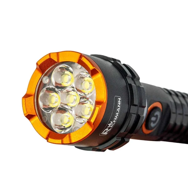 Lanterna aluminiu, cu acumulator, 6x1W LED + 8xSMD LED, USB-C, 1000 lm, 100 m, Richmann Exclusive