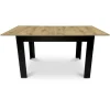 Masa pentru sufragerie/living, Artool, cu blat extensibil, pal, negru si stejar artizanal, 120-160x80x75 cm
