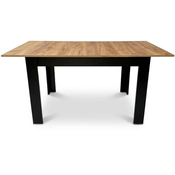 Masa pentru sufragerie/living, Artool, cu blat extensibil, pal, negru si craft, 120-160x80x75 cm