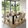 Masa pentru sufragerie/living, Artool, cu blat extensibil, pal, negru si craft, 120-160x80x75 cm