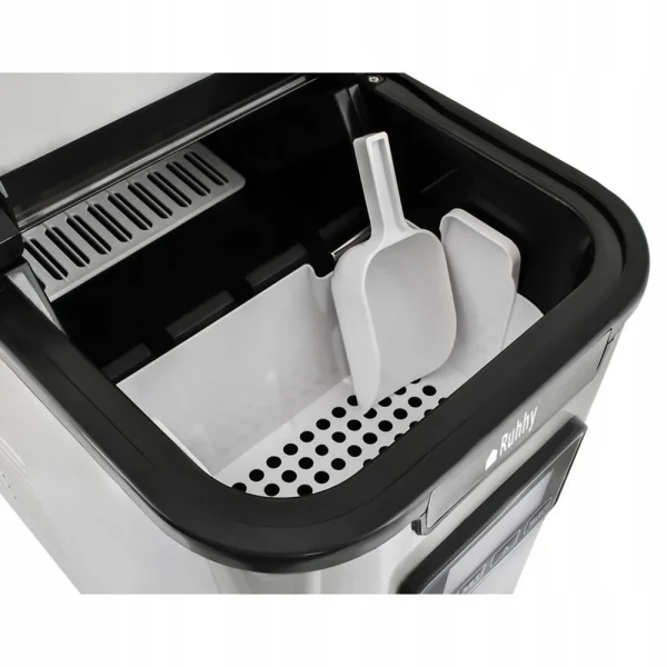 Masina de facut cuburi de gheata, 3 dimensiuni, 120 W, afisaj LCD, ceas si temporizator, rezervor 2.2 L, 12 kg/zi, Ruhhy