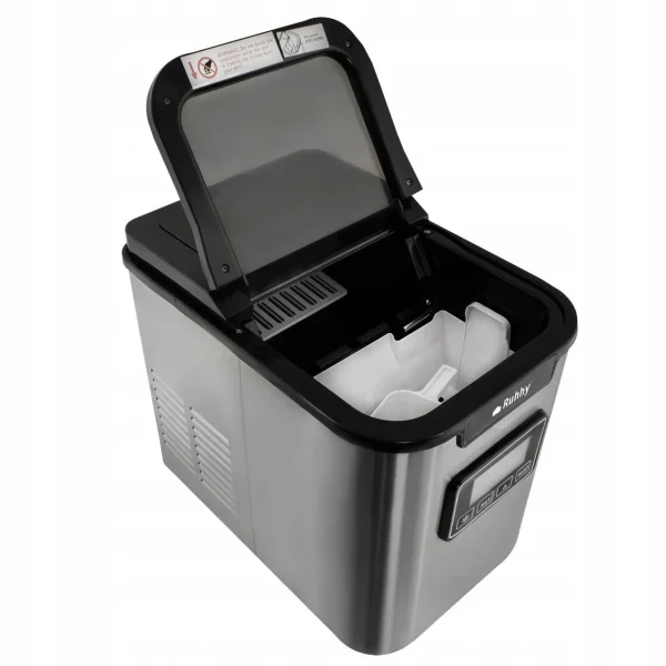 Masina de facut cuburi de gheata, 3 dimensiuni, 120 W, afisaj LCD, ceas si temporizator, rezervor 2.2 L, 12 kg/zi, Ruhhy